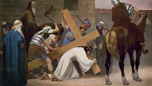 Jesus Falls for the First Time While Carrying His Cross